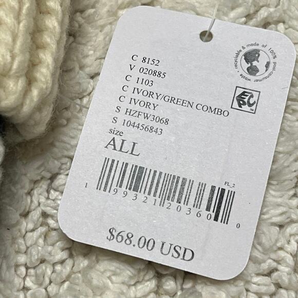 Free People Northern Lights Beanie + Scarf Hat Ivory Green Blue Yellow Black main image 9